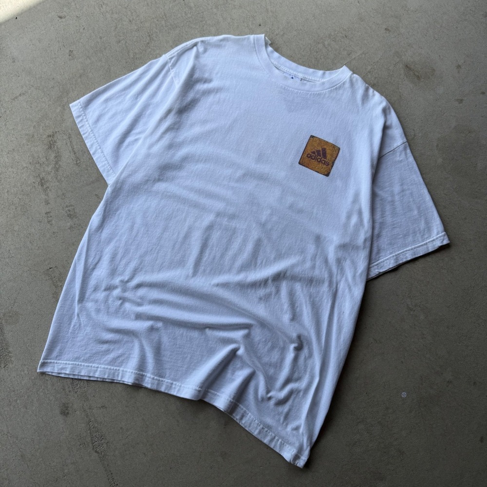 90s Mens Adidas Heritage Performance Passion Graphic T-Shirt White XL
